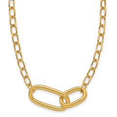 14K Polished Fancy Link Necklace