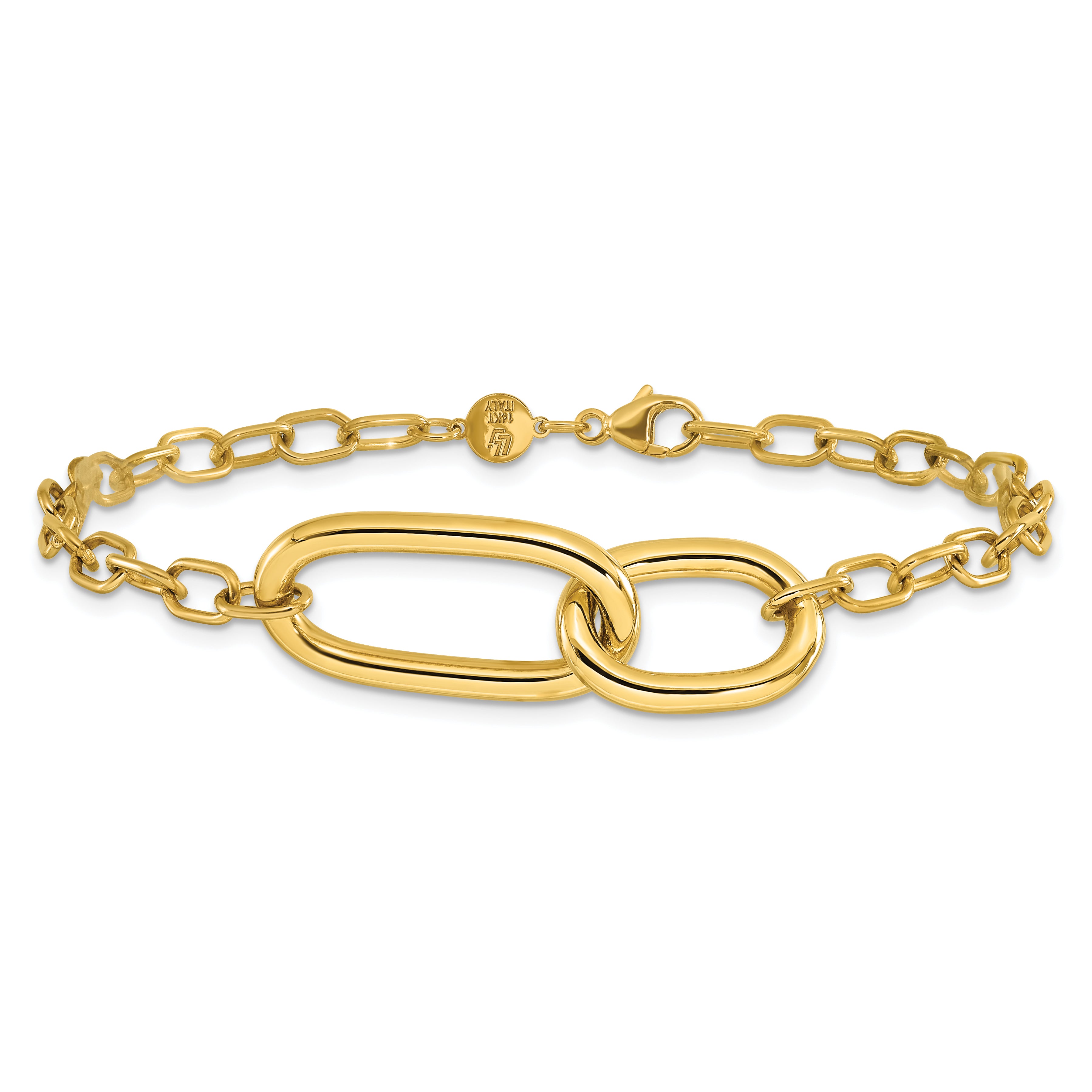 14K Polished Fancy Link Bracelet