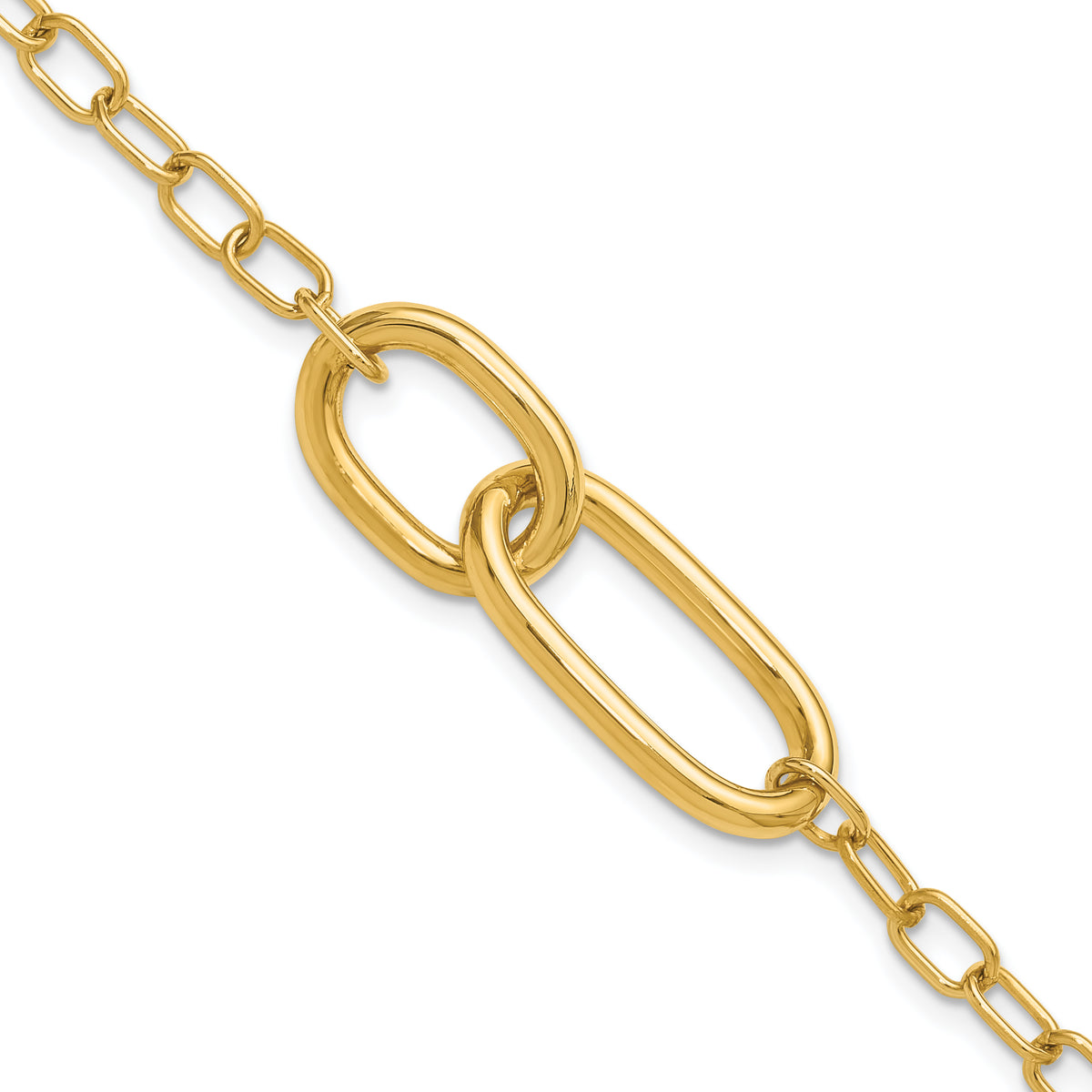 14K Polished Fancy Link Bracelet