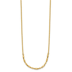 14K Polished and Diamond-cut with 1in ext. Necklace