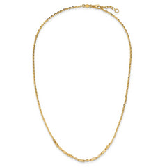 14K Polished and Diamond-cut with 1in ext. Necklace