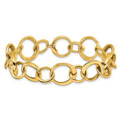 14K Polished Circle Links Bracelet