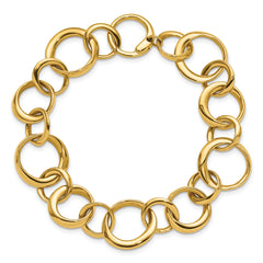 14K Polished Circle Links Bracelet