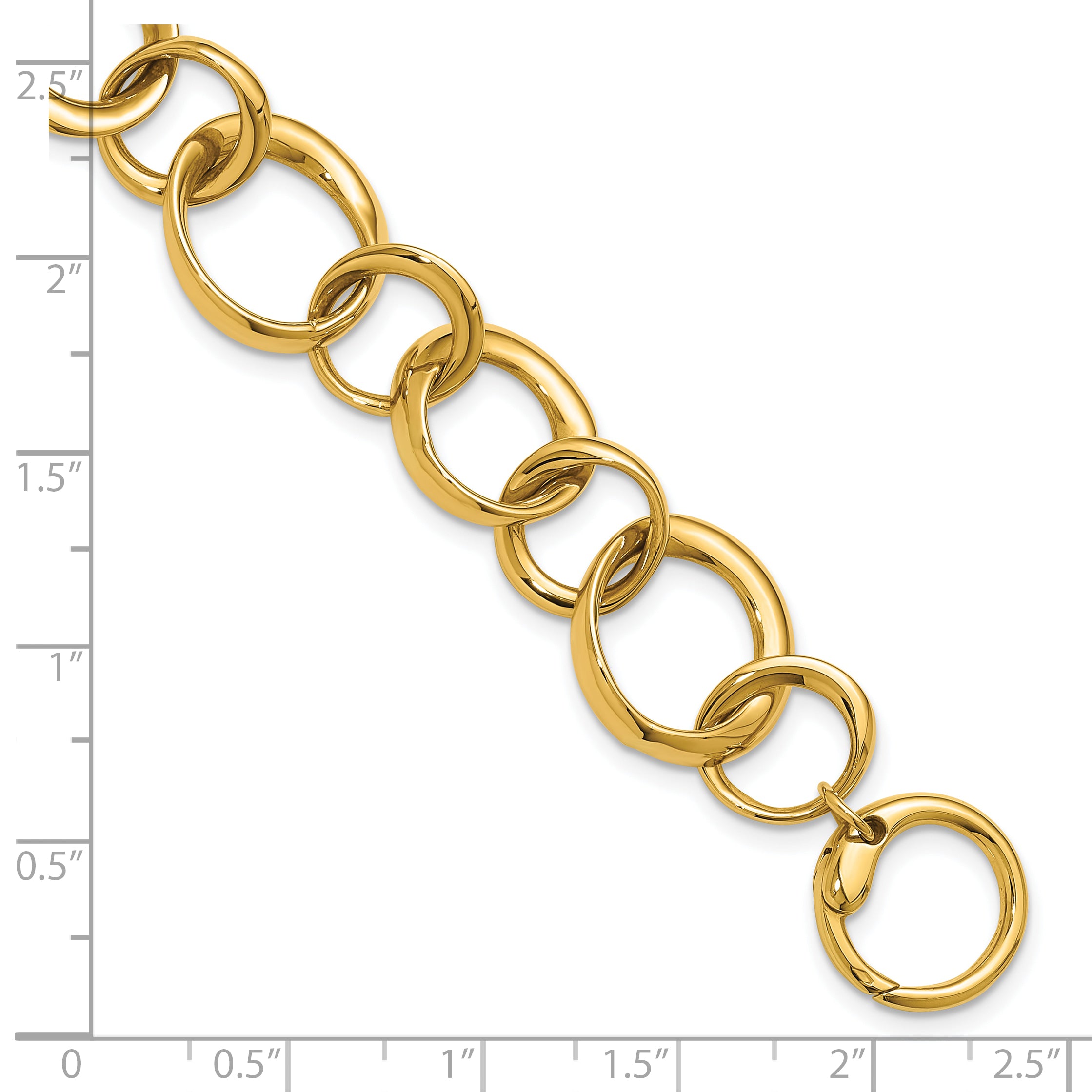 14K Polished Circle Links Bracelet