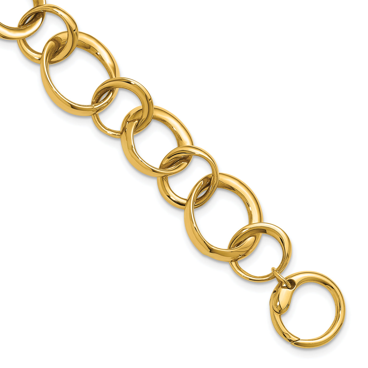 14K Polished Circle Links Bracelet