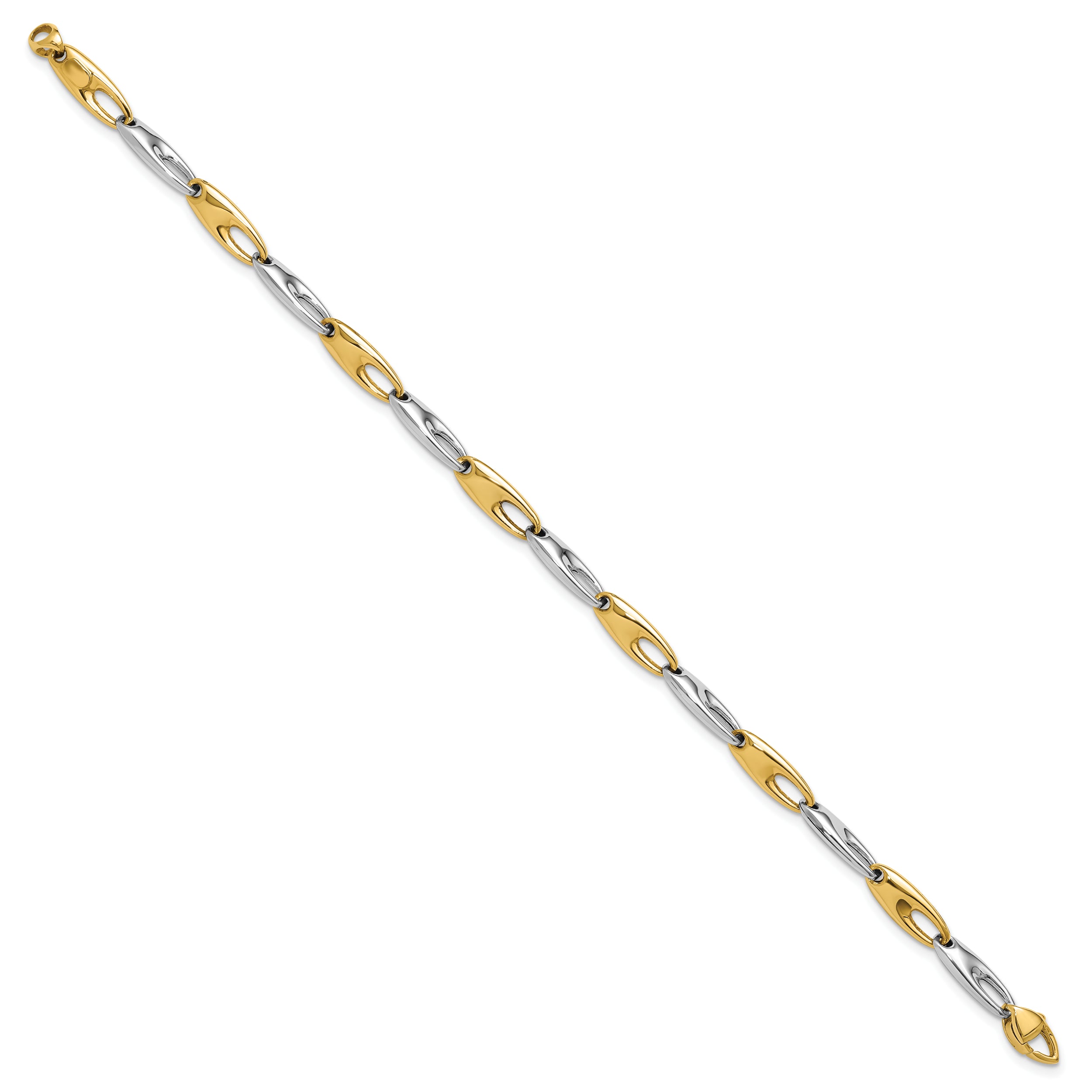 14K Two-Tone Polished Fancy Link Bracelet