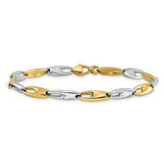 14K Two-Tone Polished Fancy Link Bracelet