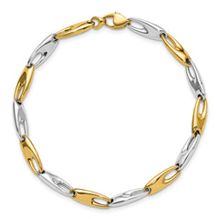 14K Two-Tone Polished Fancy Link Bracelet