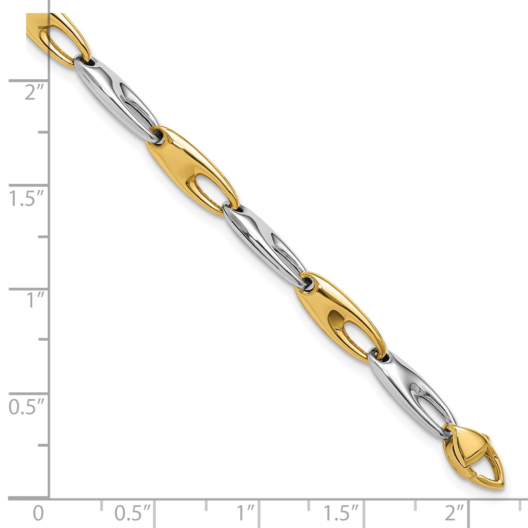 14K Two-Tone Polished Fancy Link Bracelet