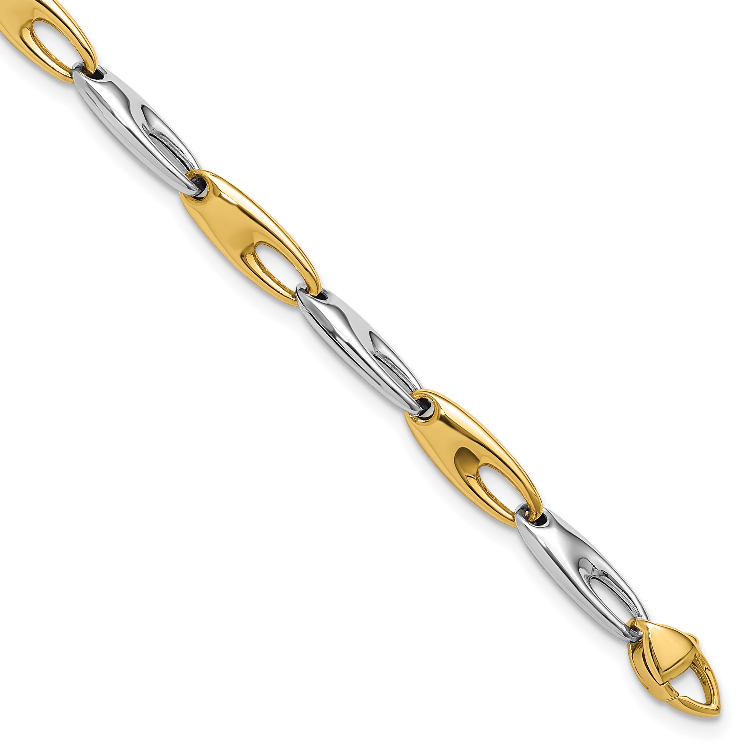 14K Two-Tone Polished Fancy Link Bracelet