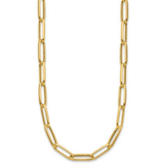 14K Polished and Textured Fancy Link Necklace