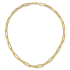 14K Polished and Textured Fancy Link Necklace