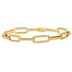 14K Polished Fancy Link Bracelet