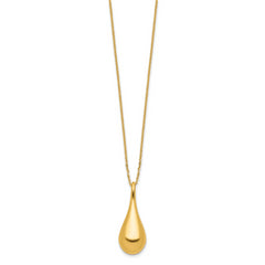 14K Polished Teardrop 16in w/2in ext. Necklace