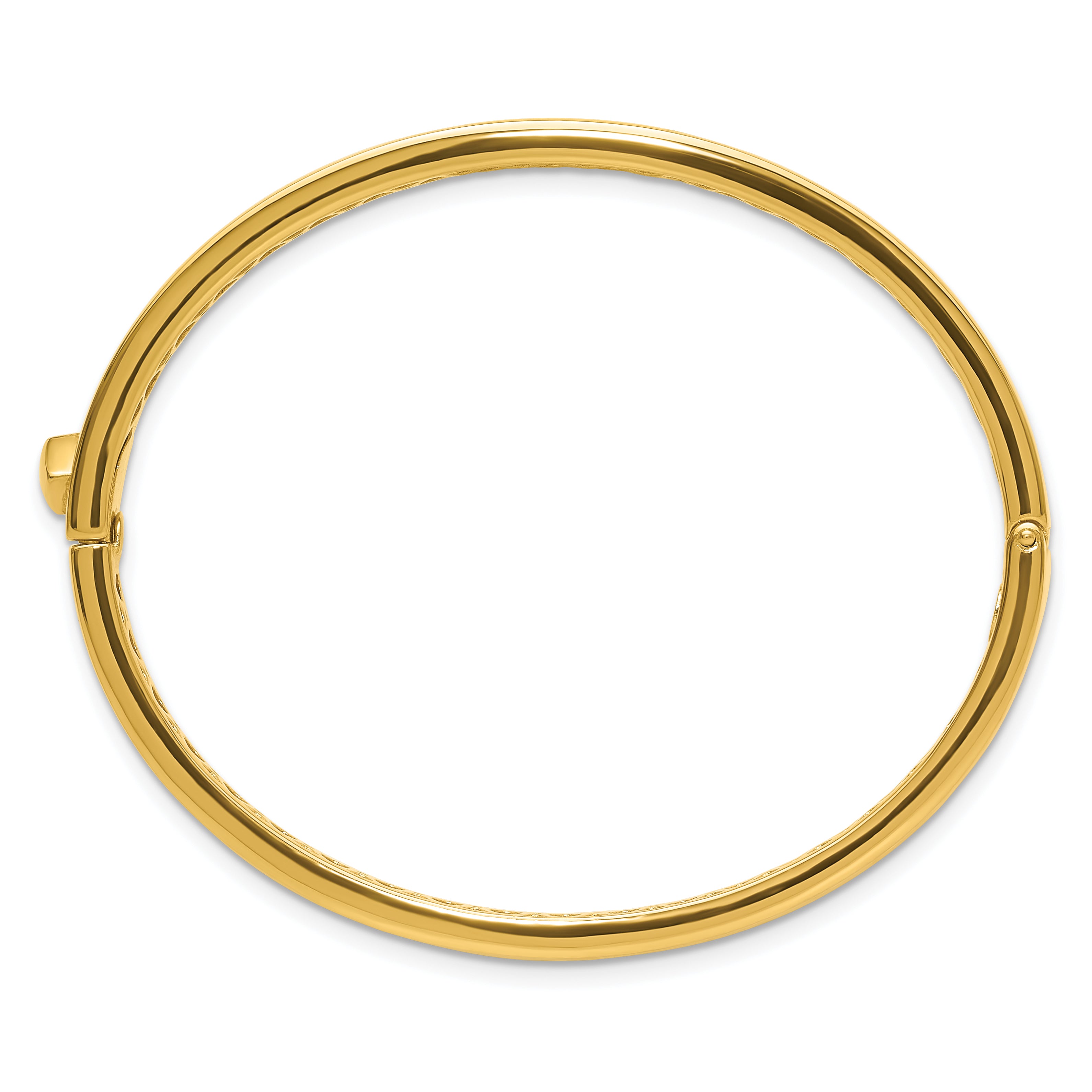 14K Polished Hinged Bangle