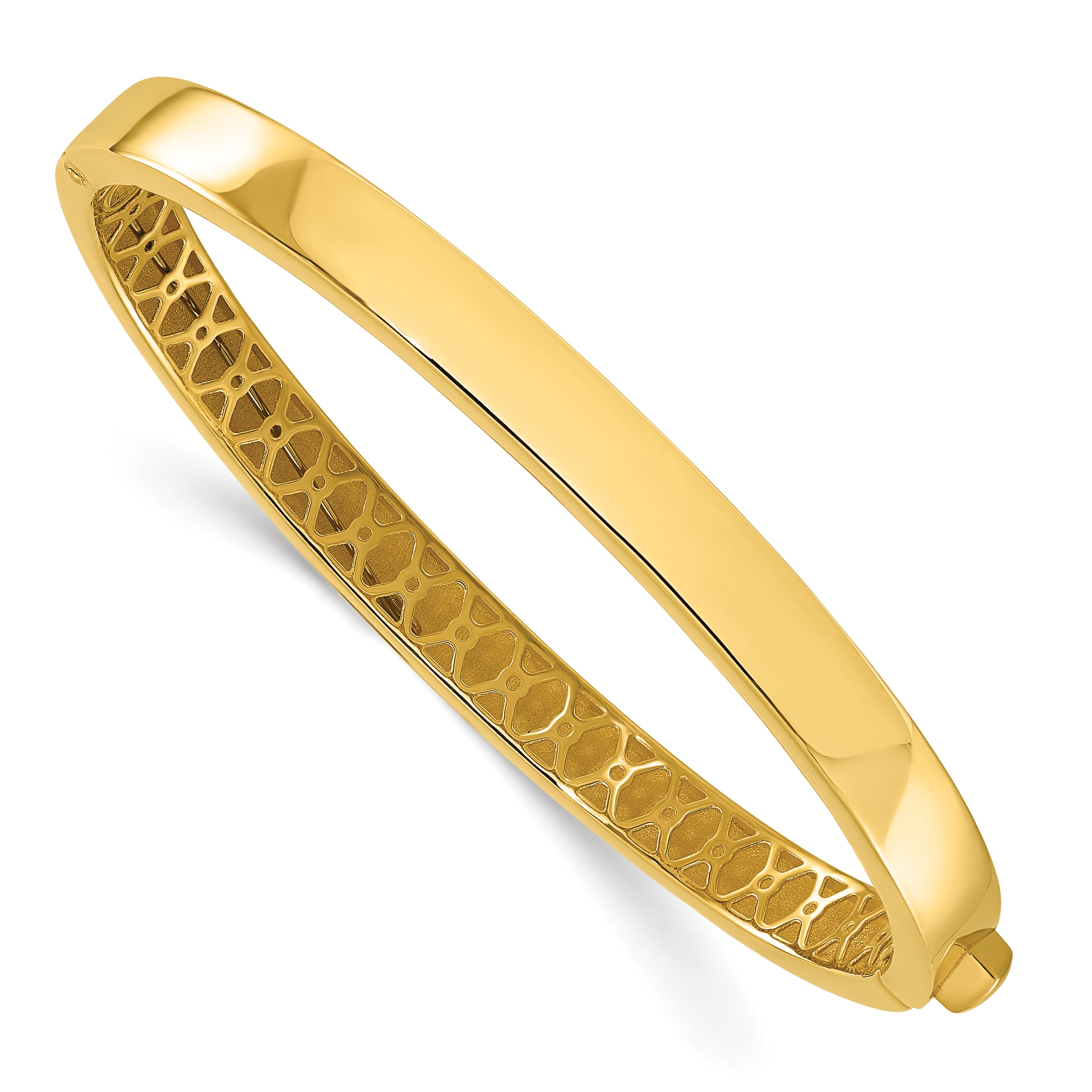 14K Polished Hinged Bangle