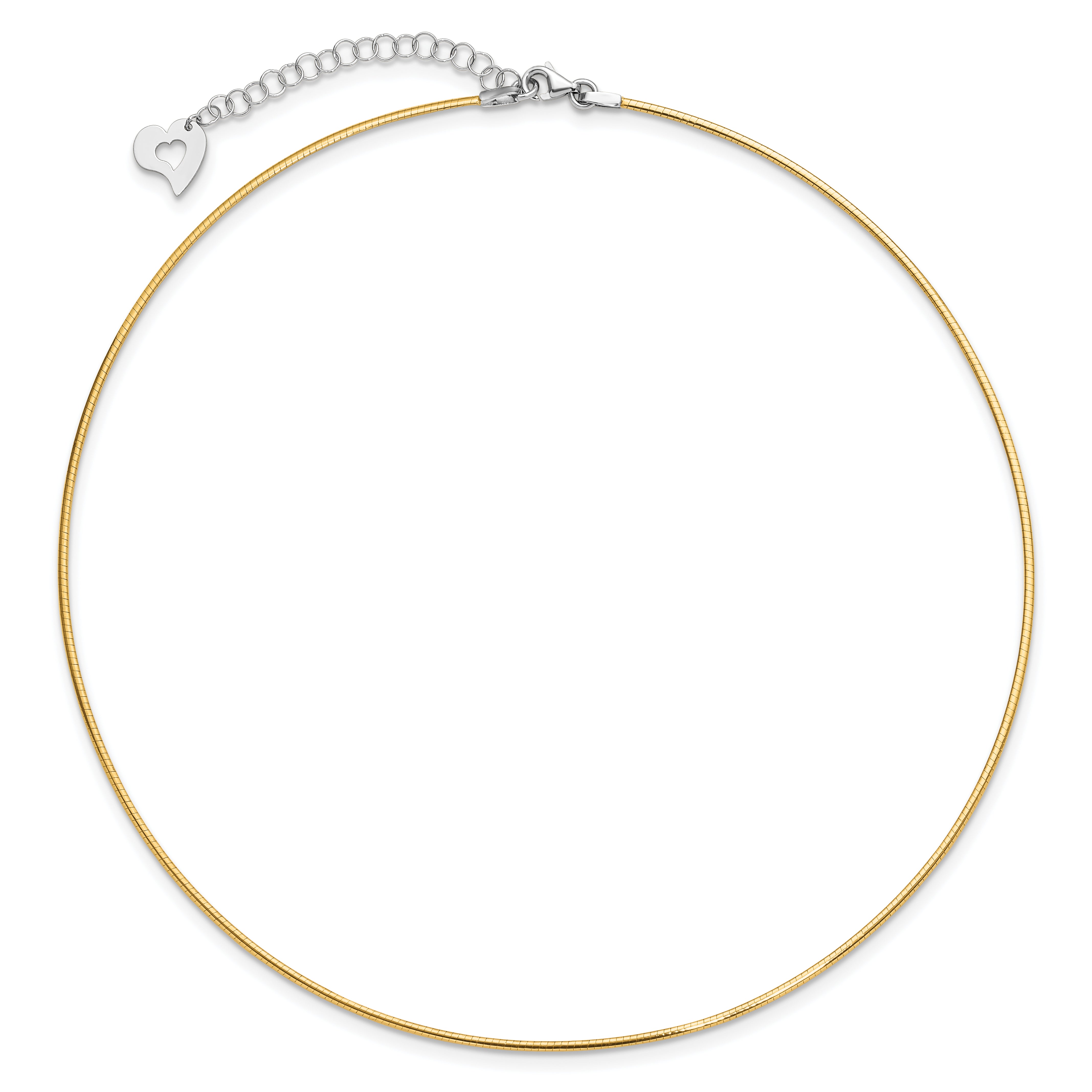 14K Two-tone Polished Reversible with 2in ext. Necklace