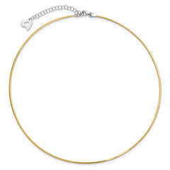 14K Two-tone Polished Reversible with 2in ext. Necklace