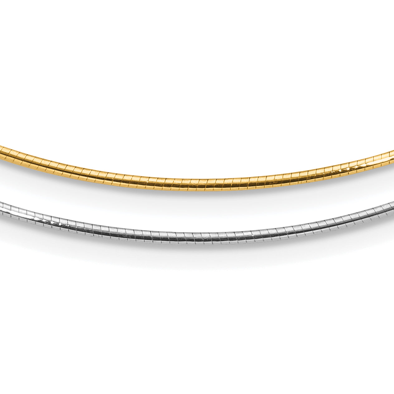 14K Two-tone Polished Reversible with 2in ext. Necklace