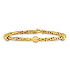 14K Polished and Satin Braided Bracelet