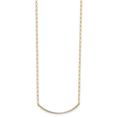 14K w/Rhodium Polished and Diamond-cut Bar Necklace