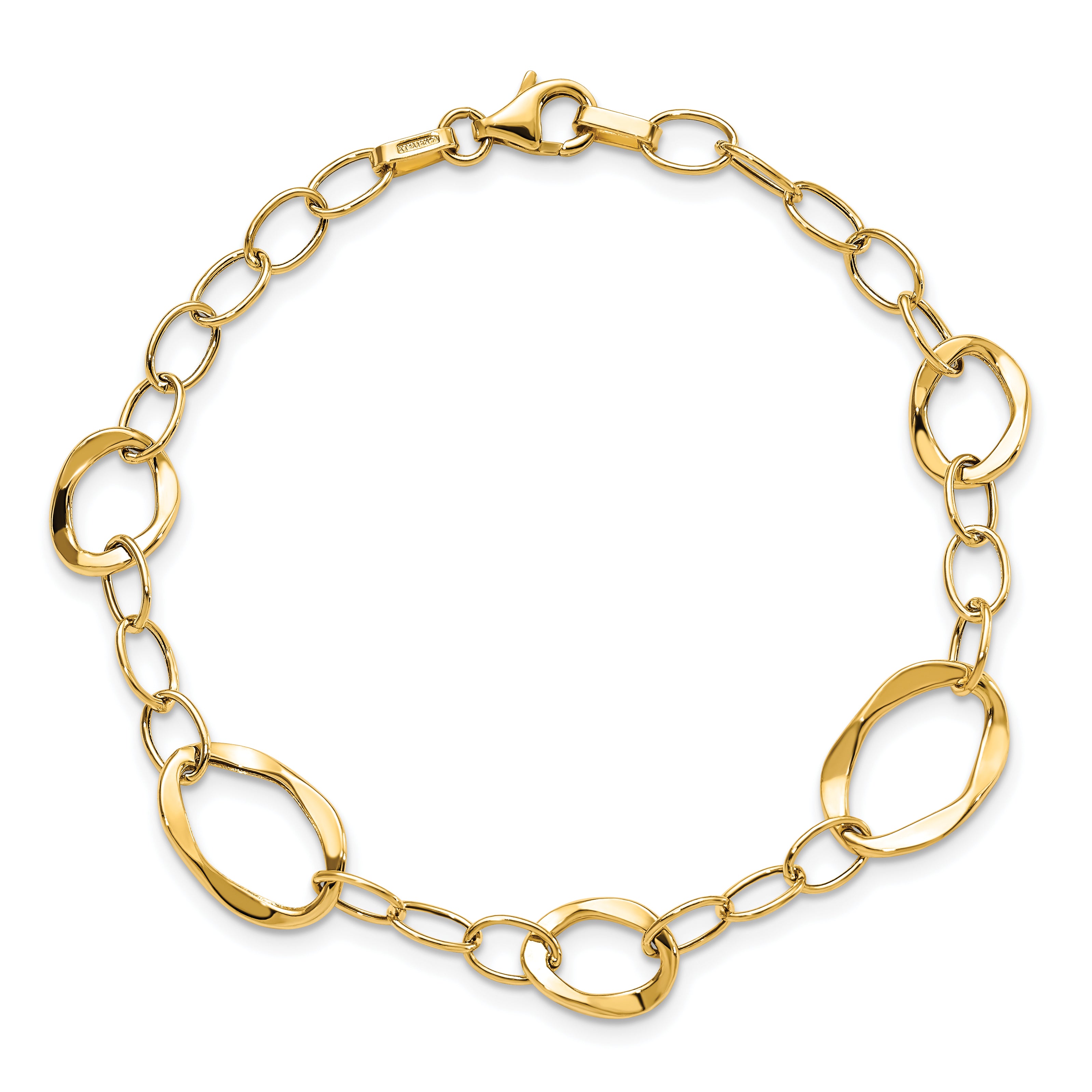 14K Polished Fancy Link Bracelet