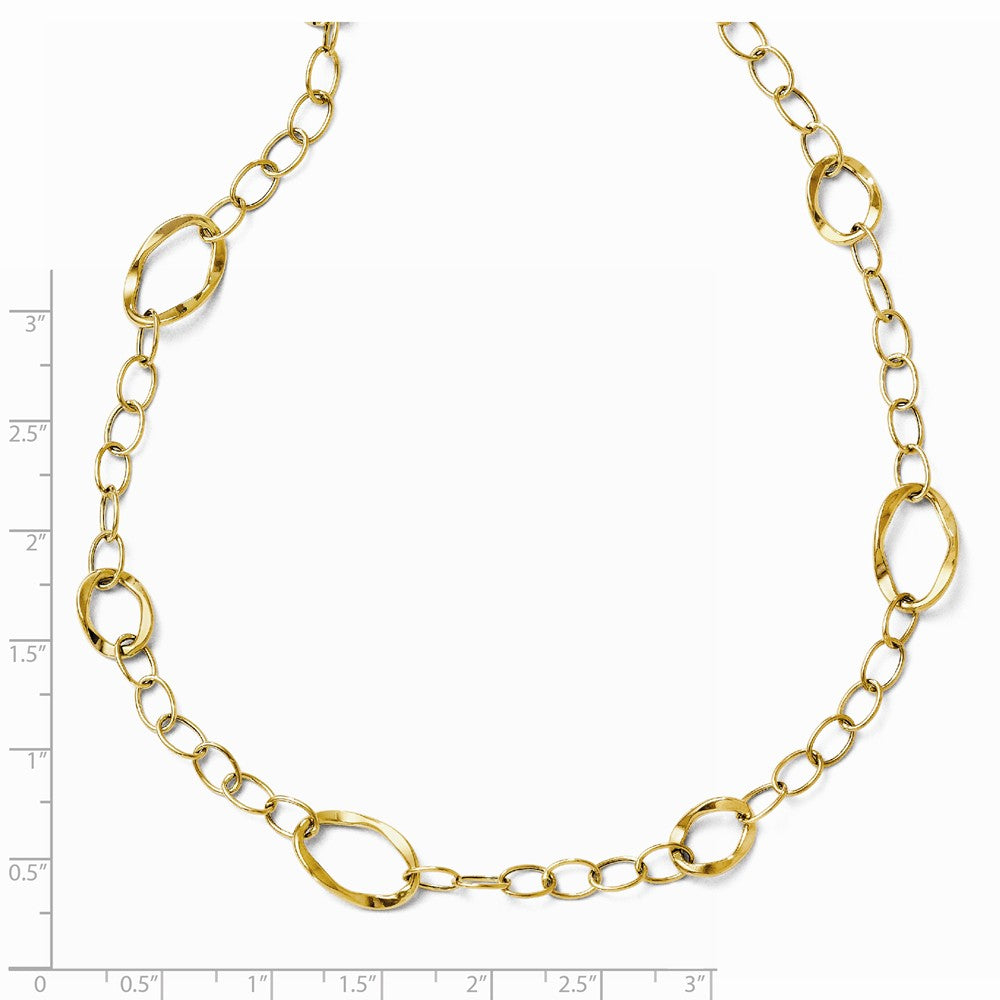 Leslie's 14K Polished Fancy Link w/ 2in ext Necklace