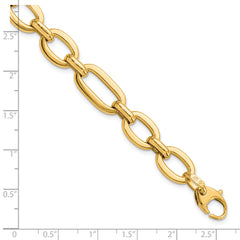 14K Polished 7in Fancy Link Bracelet