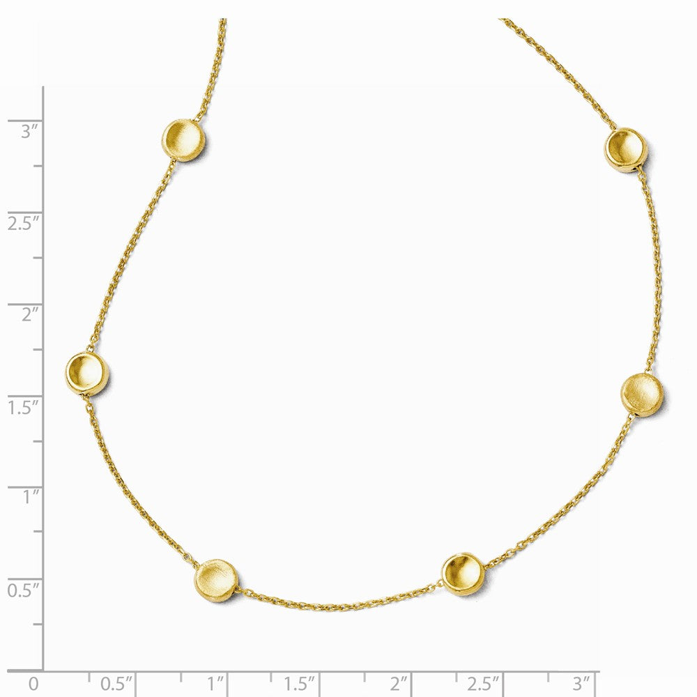 Leslie's 14K Polished and Satin Beaded Necklace