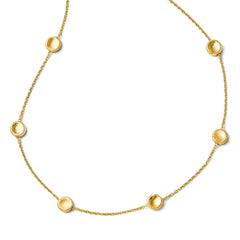 Leslie's 14K Polished and Satin Beaded Necklace