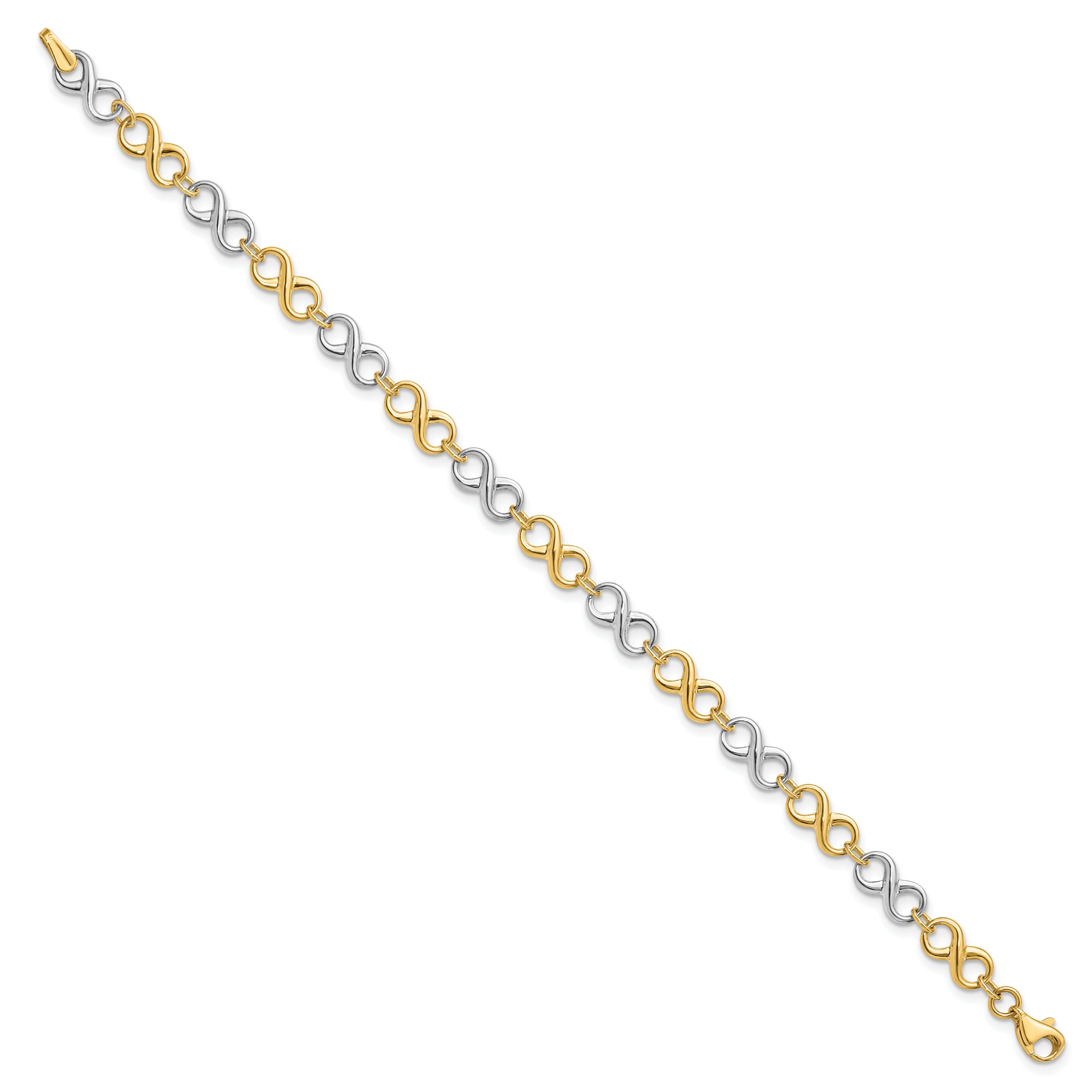 14K Two-tone Polished Bracelet