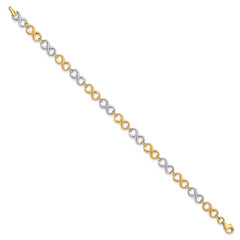 14K Two-tone Polished Bracelet