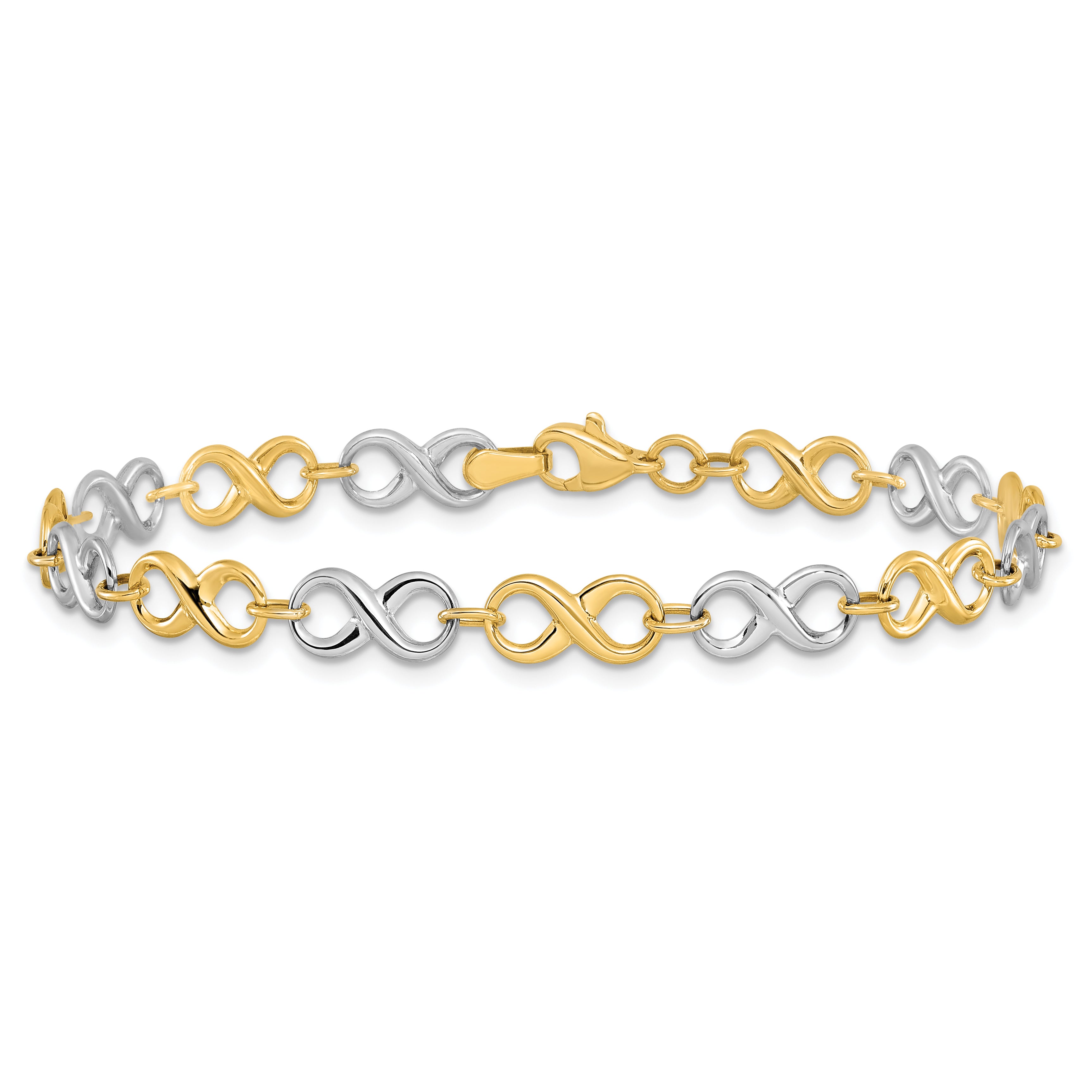 14K Two-tone Polished Bracelet