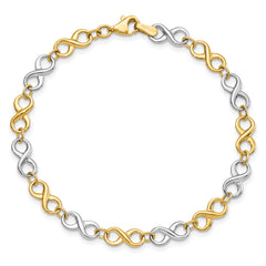 14K Two-tone Polished Bracelet