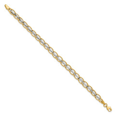 14K Two-tone Polished Fancy Link Bracelet