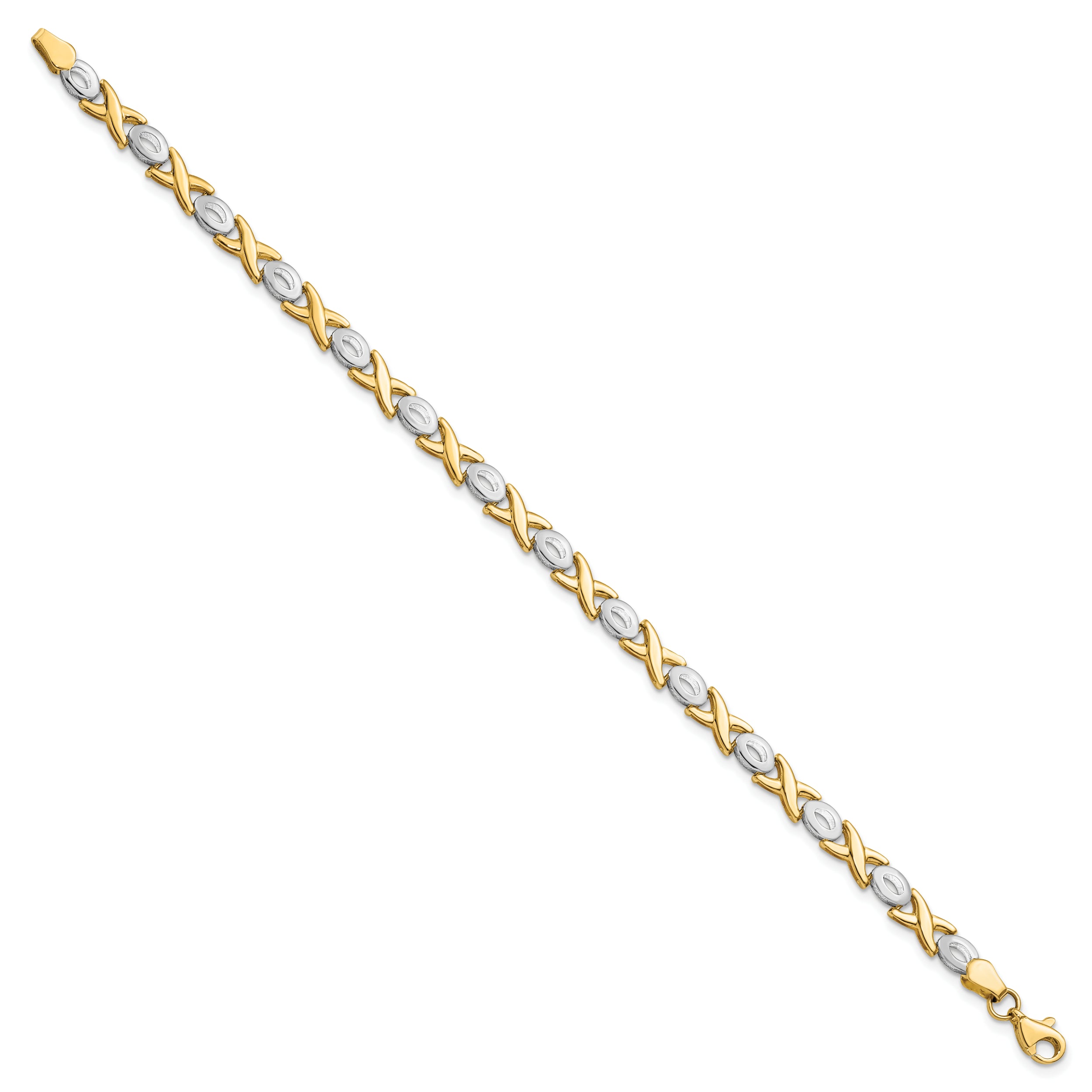 14K Two-tone Polished Bracelet