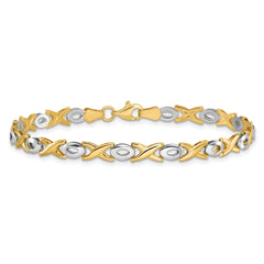 14K Two-tone Polished Bracelet