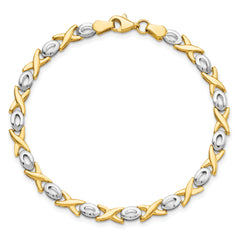 14K Two-tone Polished Bracelet