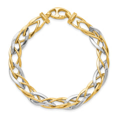 14K Two-tone Polished Fancy Link Bracelet