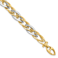 14K Two-tone Polished Fancy Link Bracelet