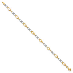 14K Two-tone Polished Bracelet