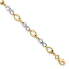 14K Two-tone Polished Bracelet