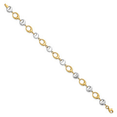 14K Two-tone Polished Link Bracelet