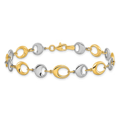 14K Two-tone Polished Link Bracelet