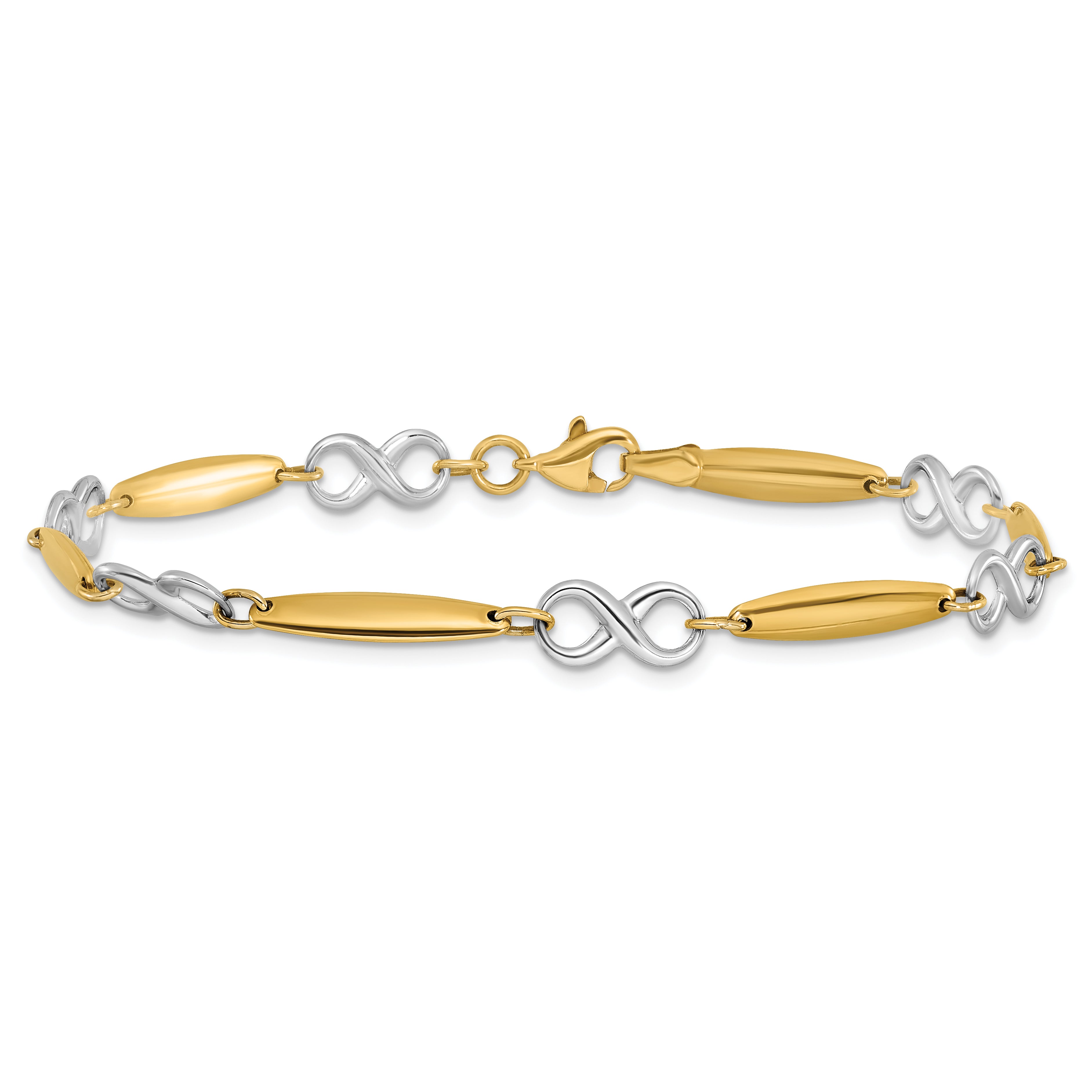 14K Two-tone Polished Bracelet