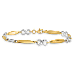 14K Two-tone Polished Bracelet