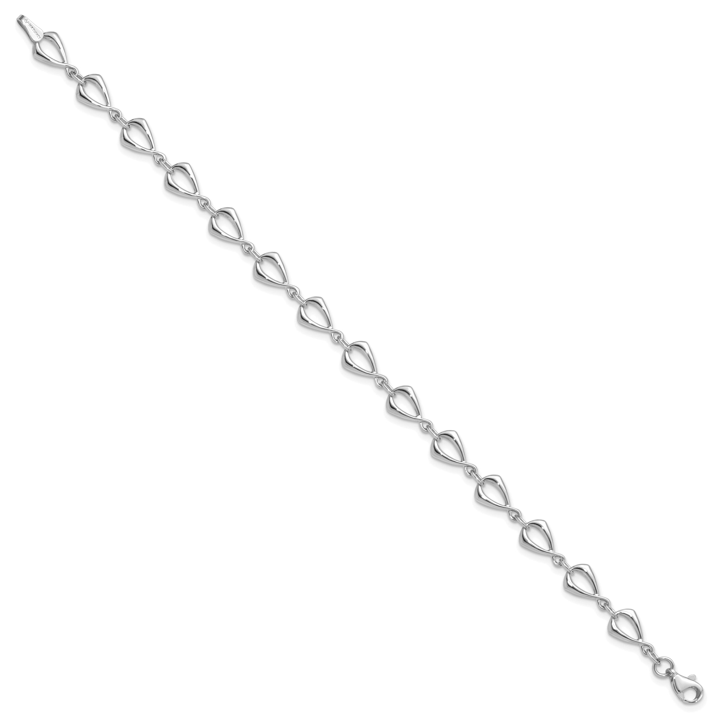 14K White Gold Polished Link Bracelet