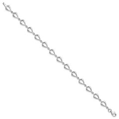 14K White Gold Polished Link Bracelet