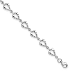 14K White Gold Polished Link Bracelet