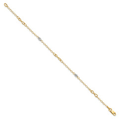 14K Two-tone Polished and D/C Bracelet